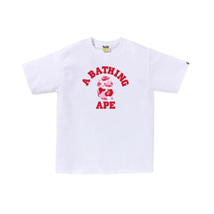 BAPE ABC Camo College Tee 'White/ Pink' (2025)