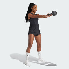 Women's Pacer All Gym Seasonal Rib High Rise Tonal 3 Stripes Shorts