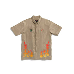X Travis Scott Cactus Jack Button Down Khaki Shirt