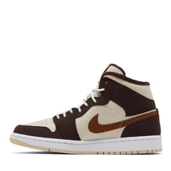 Air Jordan1 Mid Se Brown Basalt Oatmeal Wmns (New)