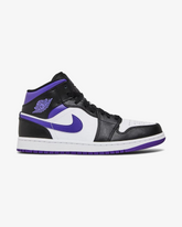 Air Jordan1 Mid White Black Purple