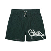 Geedup Handstyle/ Play For Keeps Monogram Swim Shorts 'Forest Green/ White' (2024)