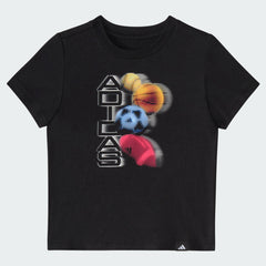Kids' Two Piece Short Sleeve Graphic Cotton Tee and 3 Stripes Shorts Set