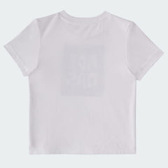 Kids' Two Piece Short Sleeve Graphic Cotton Tee and 3 Stripes Shorts Set