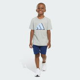 Kids' Two-Piece Short Sleeve Heather Cotton Tee and Cargo French Terry Shorts Set