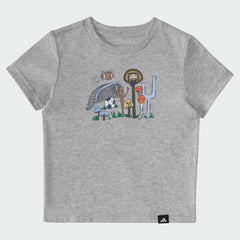 Kids' Two Piece Short Sleeve Cotton Heather Tee and Elastic Waistband Logo Shorts Set