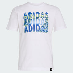Kids' Two-Piece Short Sleeve Graphic Cotton Tee and 3-Stripes Shorts Set