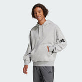 Men's Essentials Loose-Fit 3 Bar Logo French Terry Hoodie
