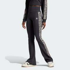 Women's Originals Leopard Luxe 3 Stripes Infill Flared Leggings