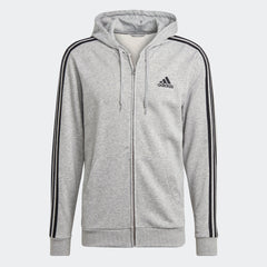 Men's Essentials French Terry 3-Stripes Full-Zip Hoodie