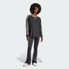 Women's Originals Leopard Luxe 3 Stripes Infill Flared Leggings