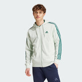 Men's Essentials French Terry 3-Stripes Full-Zip Hoodie