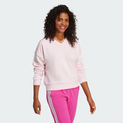 Women's Essentials 3-Stripes French Terry V-neck Sweatshirt