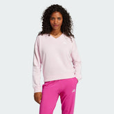 Women's Essentials 3-Stripes French Terry V-neck Sweatshirt