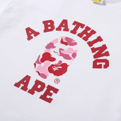 BAPE ABC Camo College Tee 'White/ Pink' (2025)