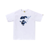 BAPE Color Camo Ape Face STA Tee 'White/ Navy' (2025)