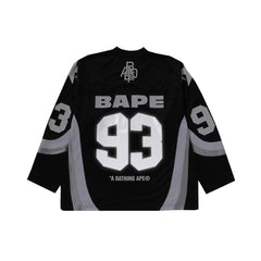 BAPE Line Camo Jacquard Logo Relaxed Fit Ice Hockey Jersey 'Black'