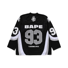 BAPE Line Camo Jacquard Logo Relaxed Fit Ice Hockey Jersey 'Black'
