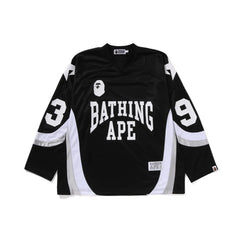 BAPE Line Camo Jacquard Logo Relaxed Fit Ice Hockey Jersey 'Black'