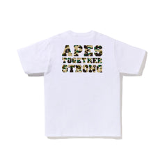 BAPE 1st Camo College Ats Tee 'White/ Yellow'