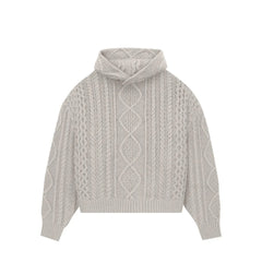 Cable Knit Hoodie 'Silver Cloud' (2023)