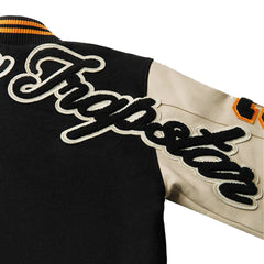 Geedup x Trapstar Letterman Jacket 'Black/ Cream/ Orange' (2025)