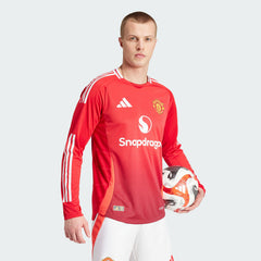 Men's Manchester United 24/25 Long Sleeve Home Authentic Jersey