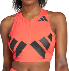Adizero Road To Records Womens Running Crop Top - Red