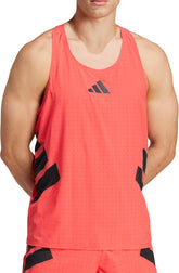 Adizero Road To Records Mens Running Vest - Red