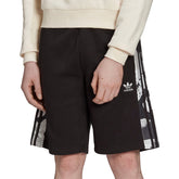 Camo 3 Stripes Mens Training Shorts - Black