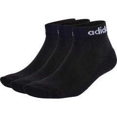 Cushioned Linear (3 Pack) Ankle Training Socks - Black