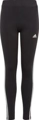 Essentials 3 Stripes Junior Cotton Long Tights - Black