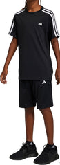 Essentials 3 Stripes Junior Training Set - Black