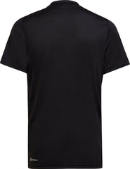 Essentials AeroReady 3 Stripes Short Sleeve Junior Training Top - Black
