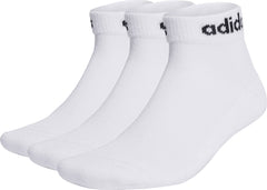 Cushioned Linear (3 Pack) Ankle Training Socks - White