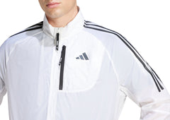 Own The Run 3 Stripes Packable Mens Running Jacket - White
