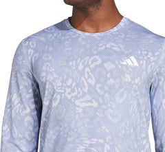 Own The Run ClimaCool 3 Stripes Long Sleeve Mens Running Top - Grey