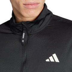 Own The Run Half Zip Long Sleeve Mens Running Top - Black