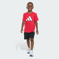 Kids' Two-Piece Short Sleeve Cotton Tee and Cargo French Terry Shorts Set