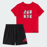 Kids' Two Piece Short Sleeve Cotton Tee and Elastic Waistband Logo Shorts Set