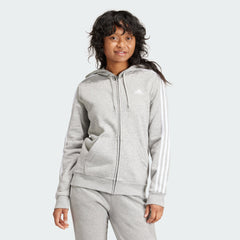 Women's Fleece 3 Stripes Full Zip Hoodie
