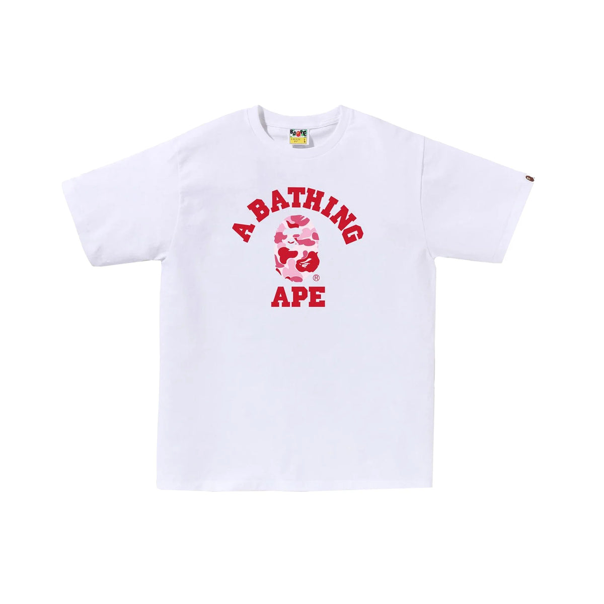 BAPE ABC Camo College Tee 'White/ Pink' (2025)