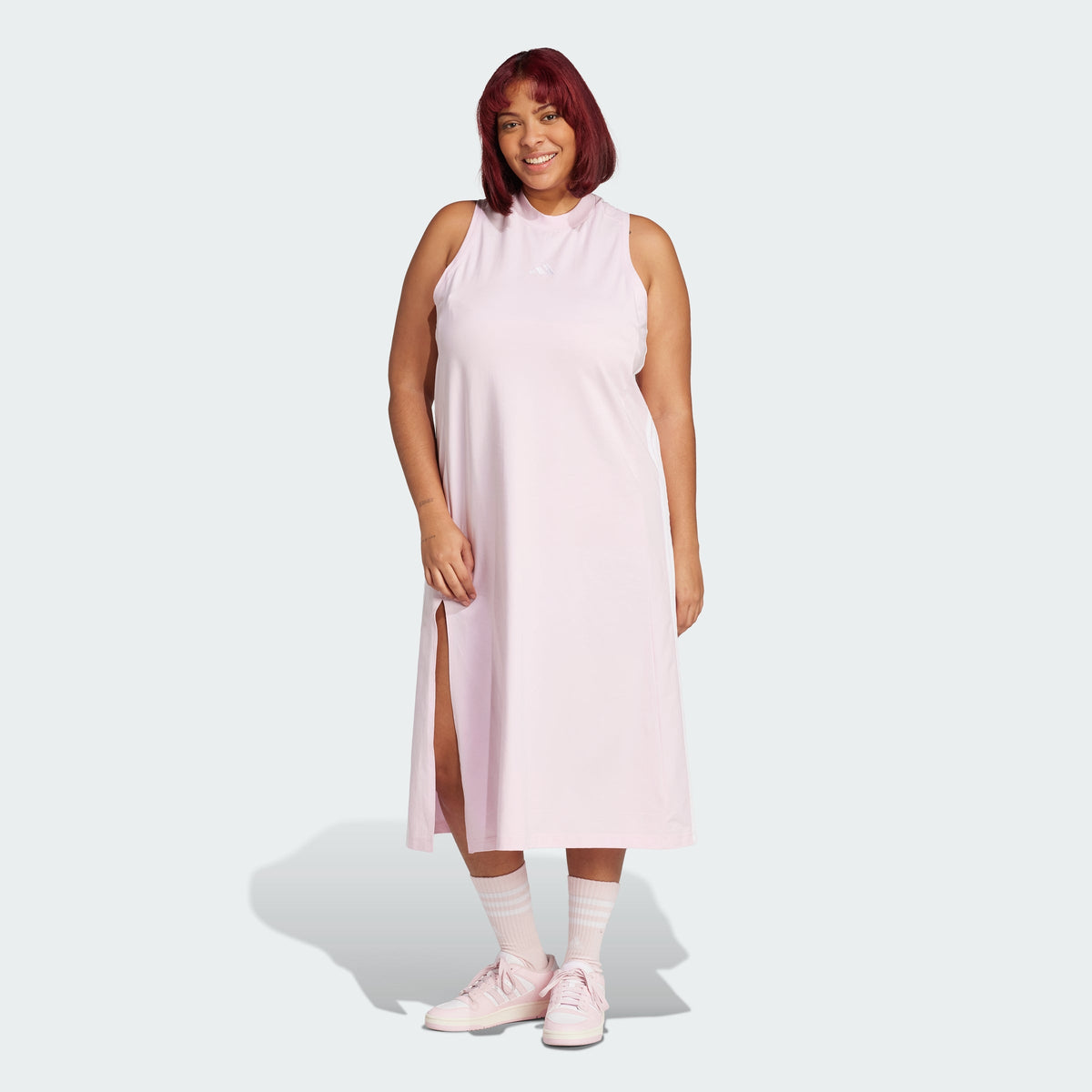 Women's 3 Stripes Long Racerback Dress (Plus Size)
