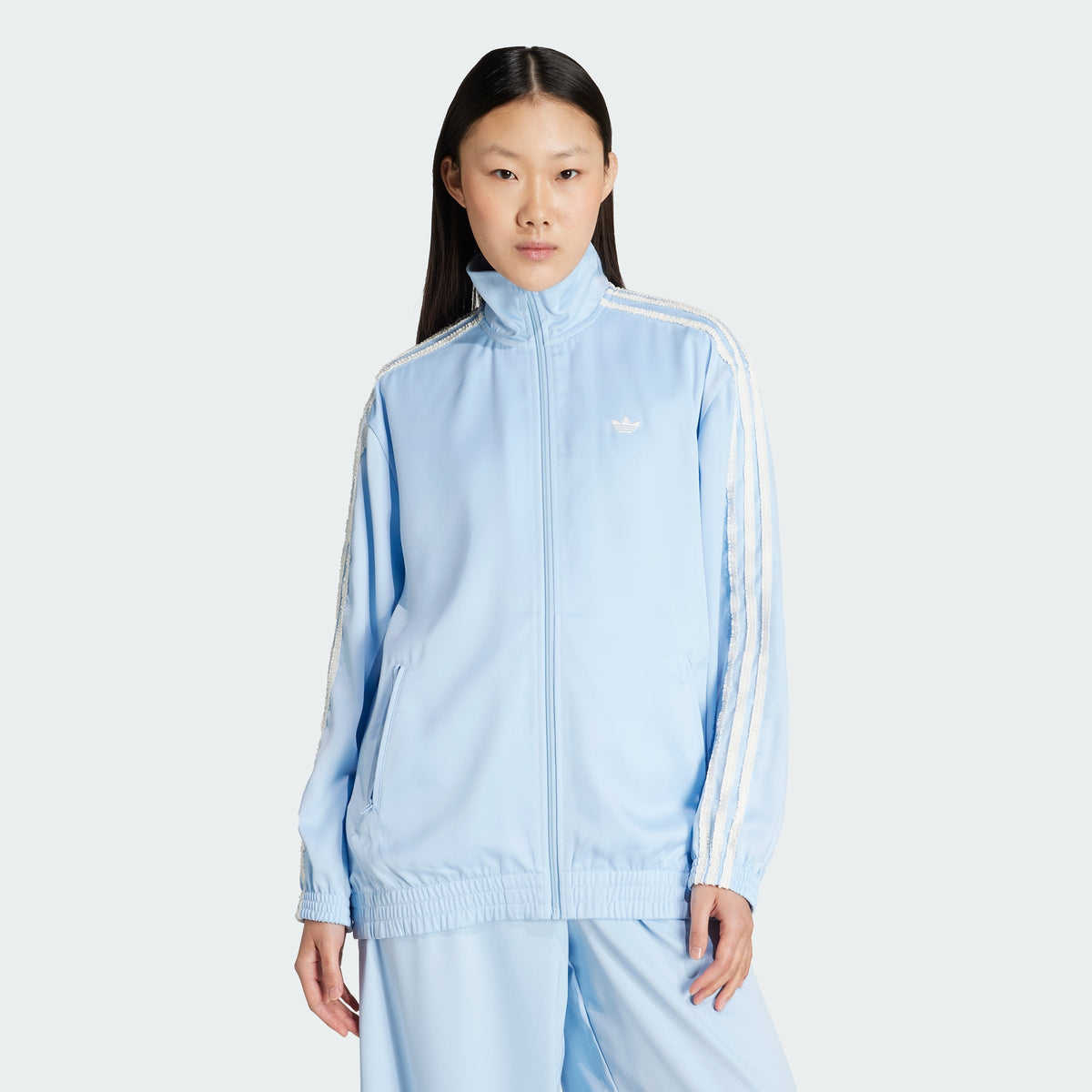 Women's Originals Satin Ruffle 3-Stripes Firebird Track Jacket
