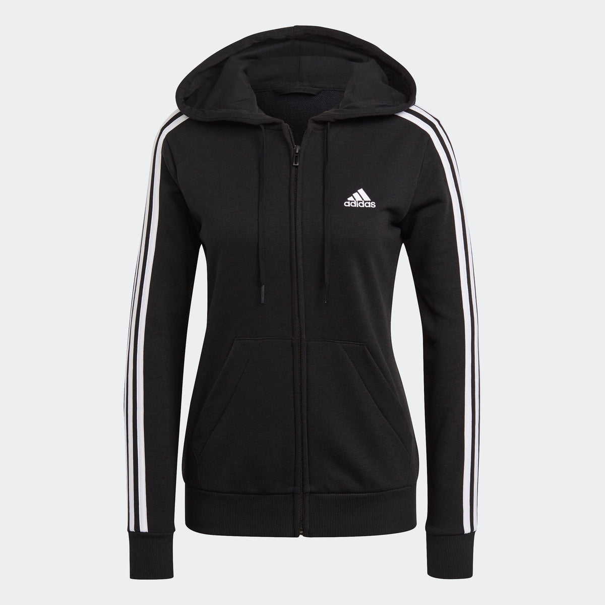 Women's Essentials French Terry 3-Stripes Full-Zip Hoodie