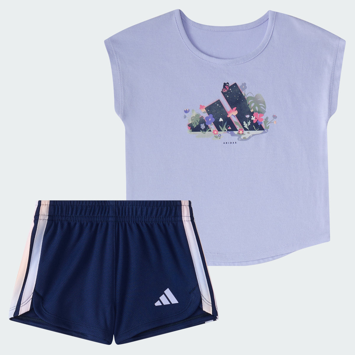 Kids' Two Piece Short Sleeve Graphic Tee and Mesh Shorts Set