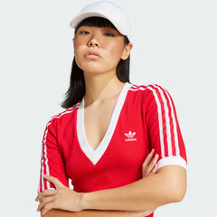 Women's Adicolor 3 Stripes Knit V Neck Dress