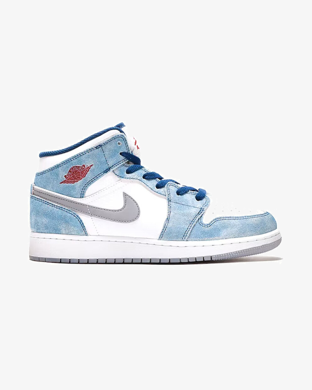Air Jordan1 Mid Gs French Blue Fire Red