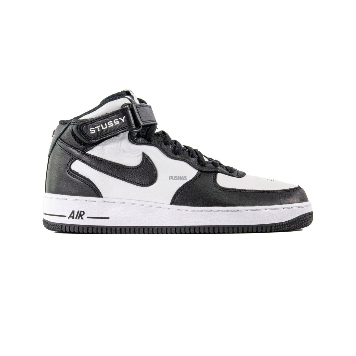 Force 1 Mid Stussy 'Light Bone Black' (2022)