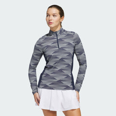 Women's Ultimate365 Printed Quarter-Zip Mock Polo Shirt